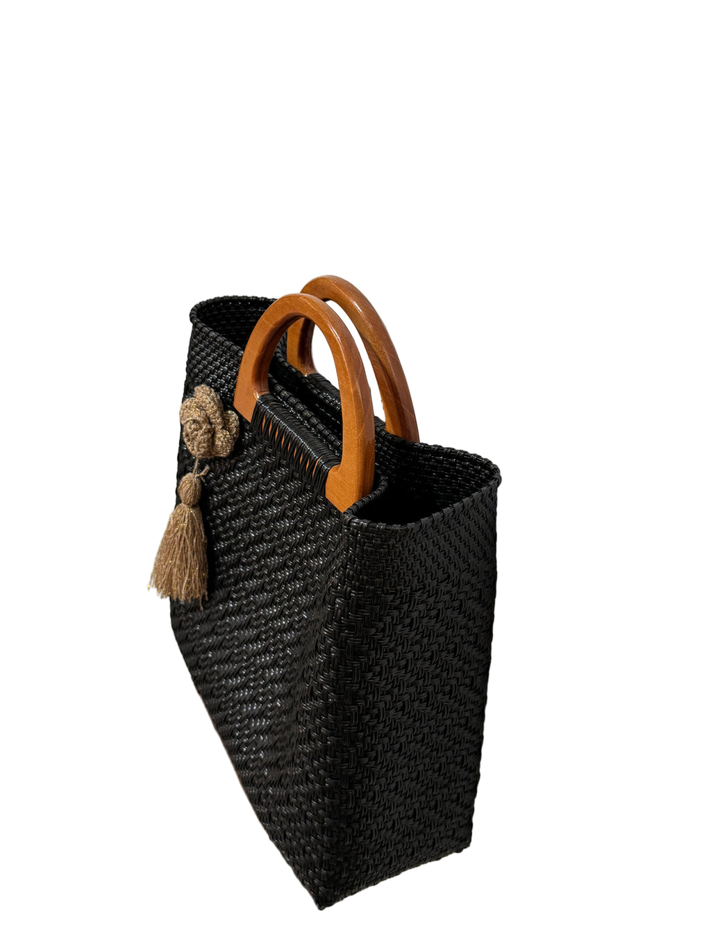 Bolso Artesanal 100% Oaxaqueño grande, tejido a mano con asa de madera fina.